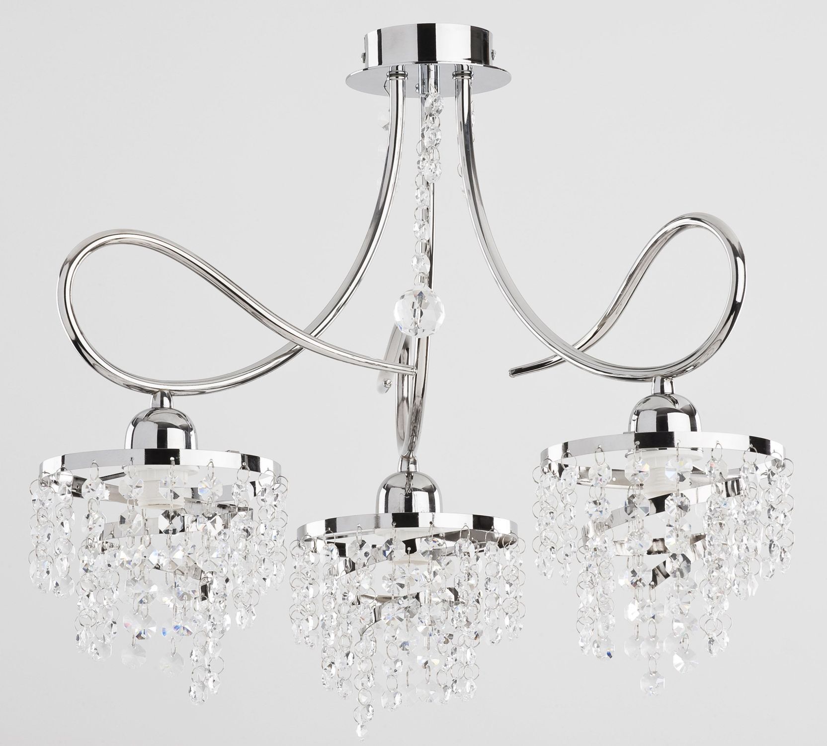 deckenleuchte-badezimmer-lampen-kristalllampe-dorsay-3x-e14-bis-10w-chrom-klar-metall-kristall-kunststoff-le130580-02 Chandelier, Crystals, Metallic, Hanging lamp, Chandelier