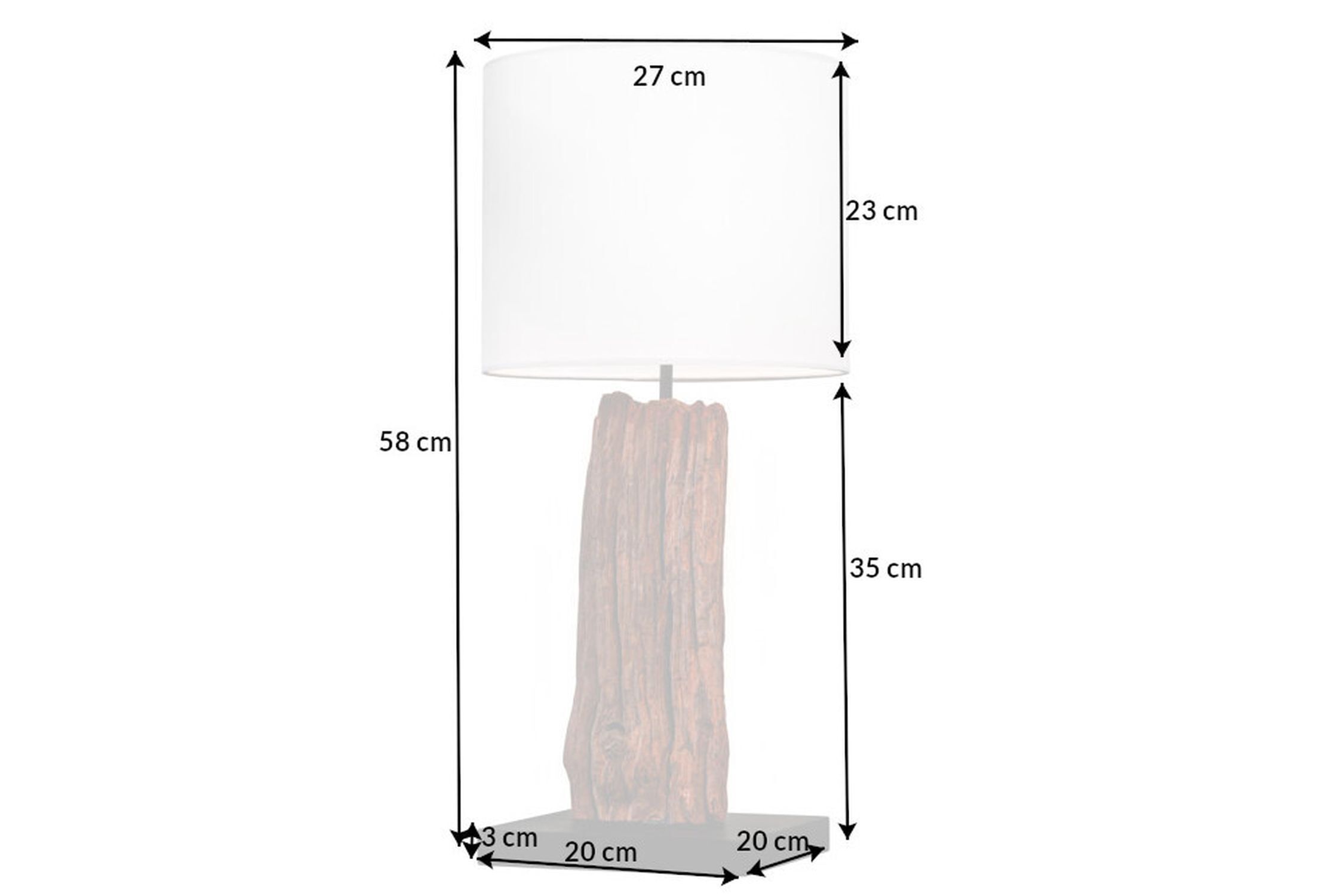 Blendarme lampe de chevet bois tissu E27 58 cm grand