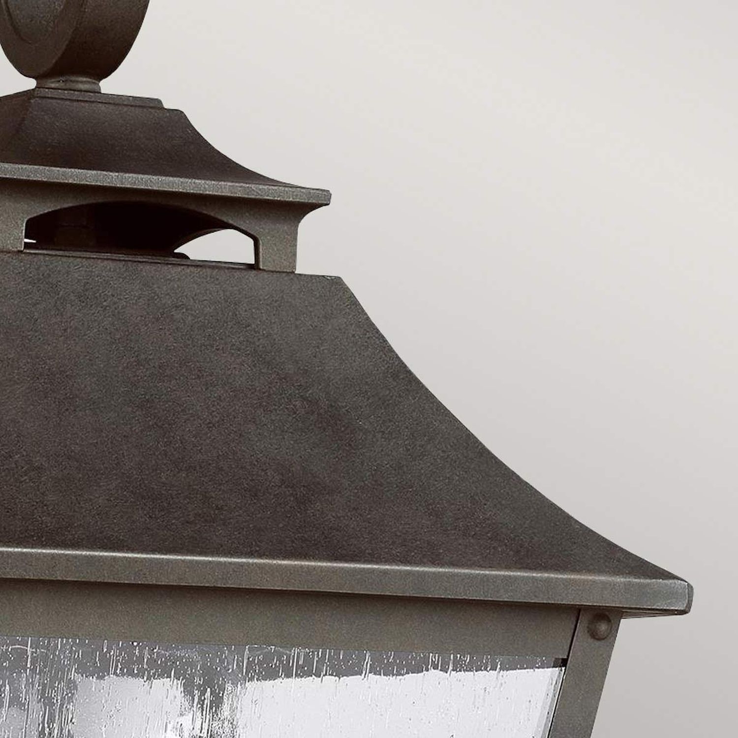 Wandleuchte außen Edelstahl Glas E14 IP44 H: 48,9 cm laterne, lampenschirm, metall, grau, verzierungen