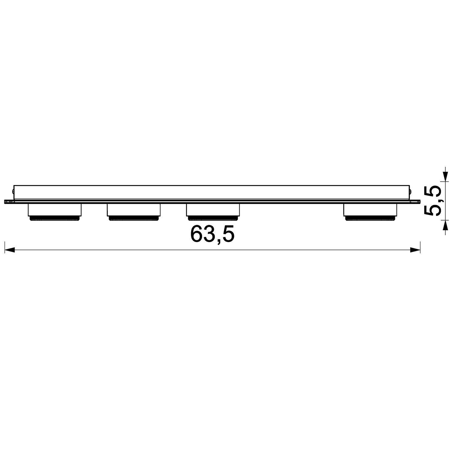 Plafonnier Moderne Métal GX53 L:63,5 cm Noir Naturel