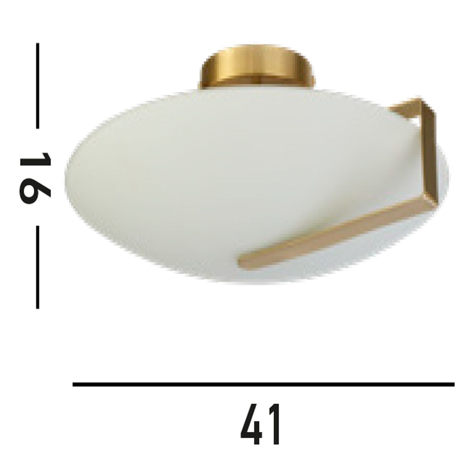 Lampe de plafonnier verre métal E27 Ø40,5 cm rond en or blanc