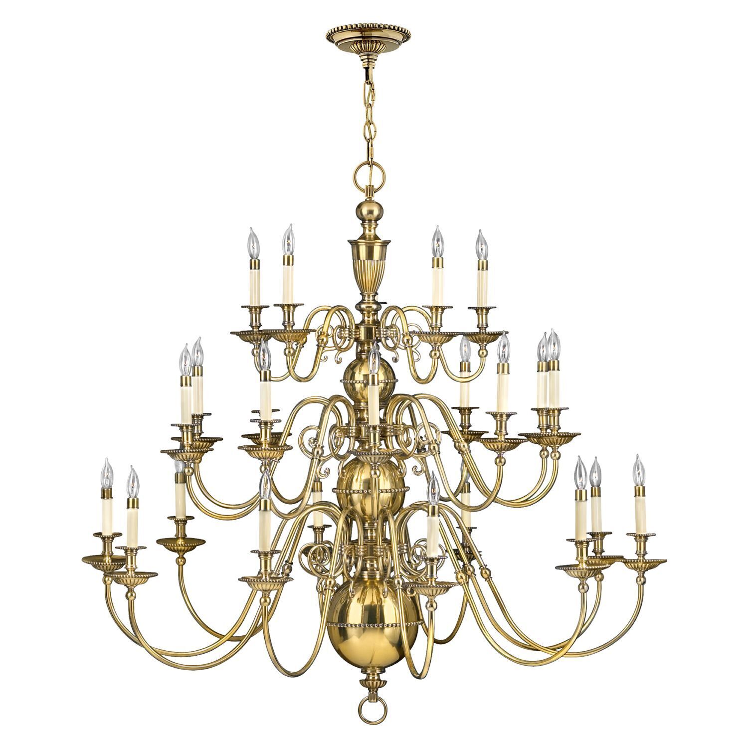 Lustre géant en laiton massif baroque Ø123cm