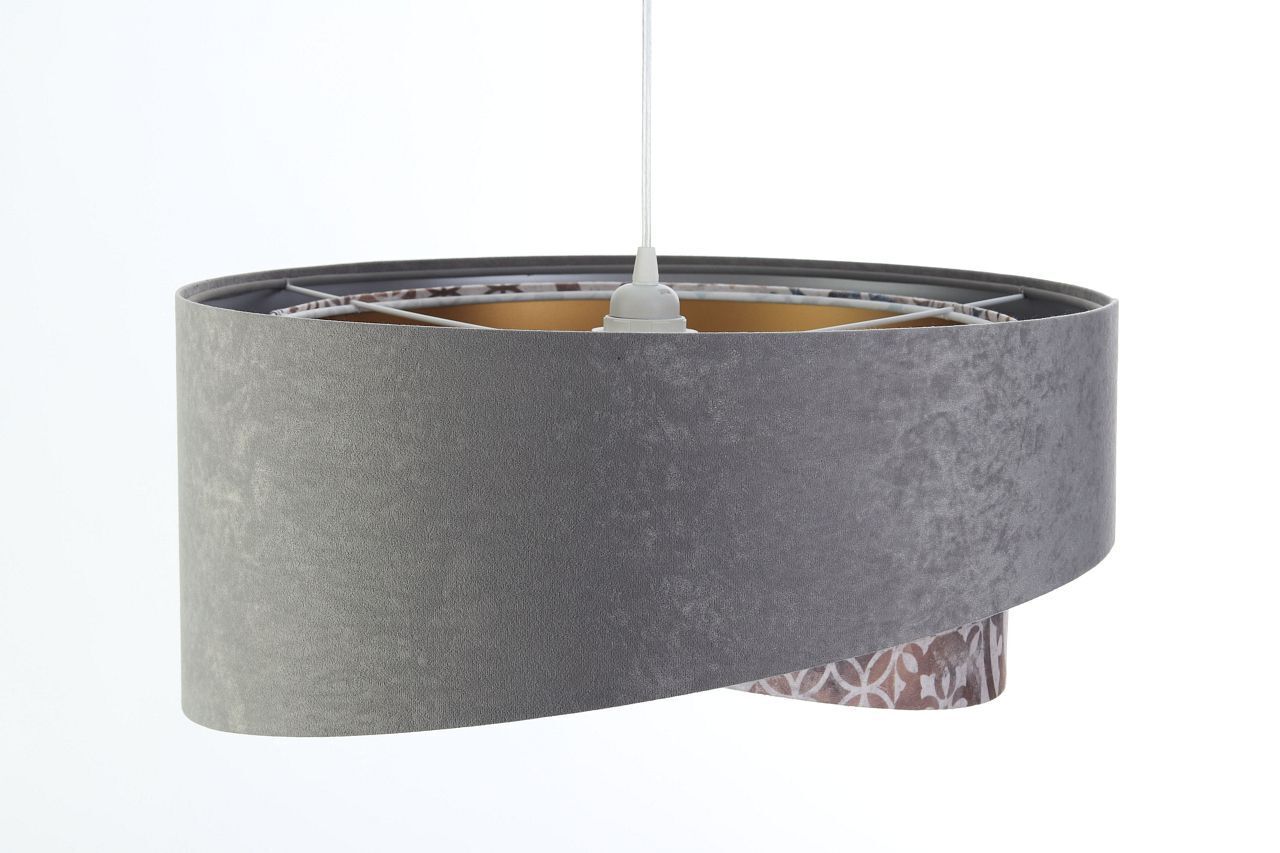 Suspension E27 ronde D : 50 cm Aspect velours Moderne Tissu