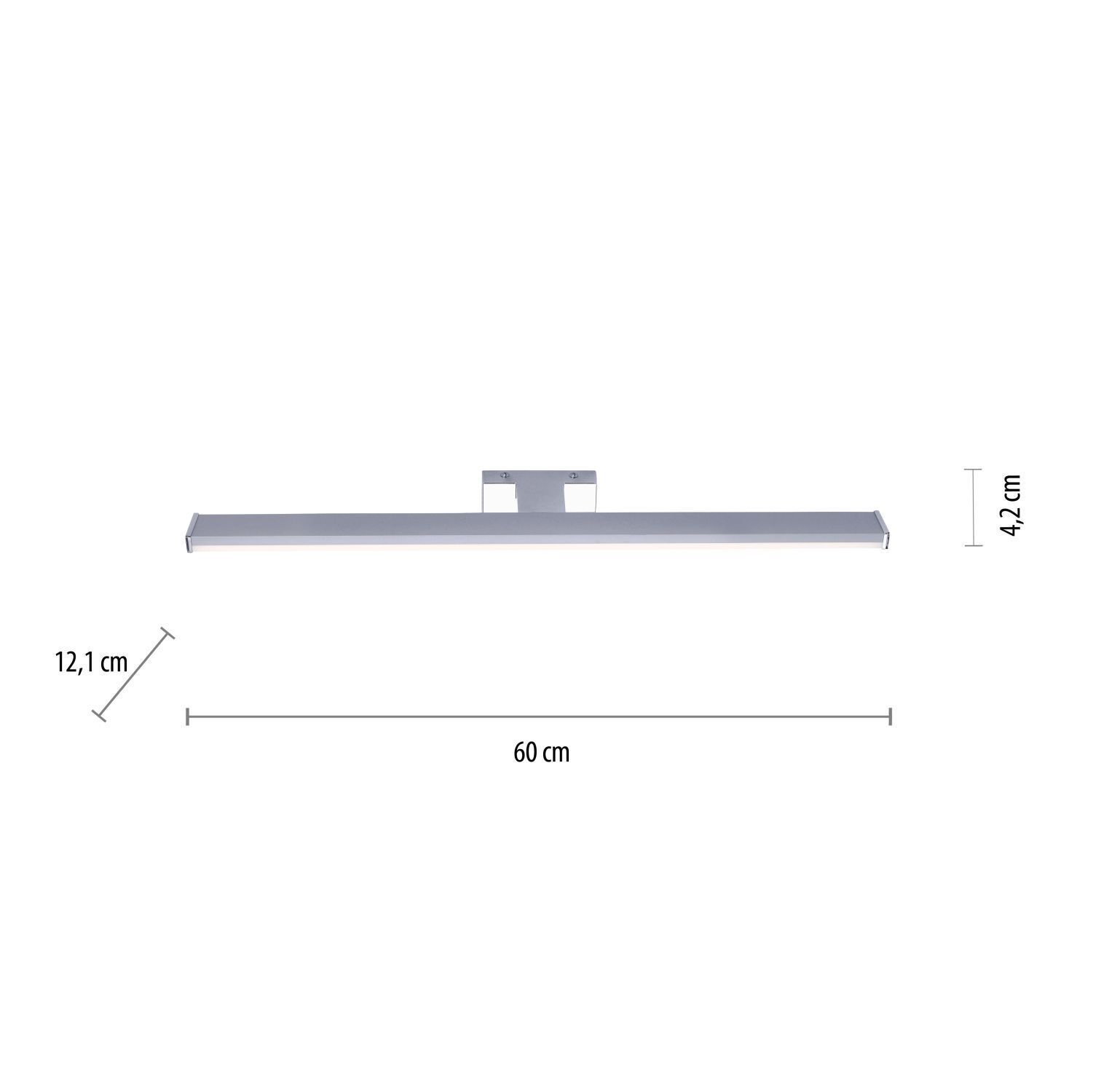 Applique LED en métal chromé 1550 lm blanc neutre 60 cm