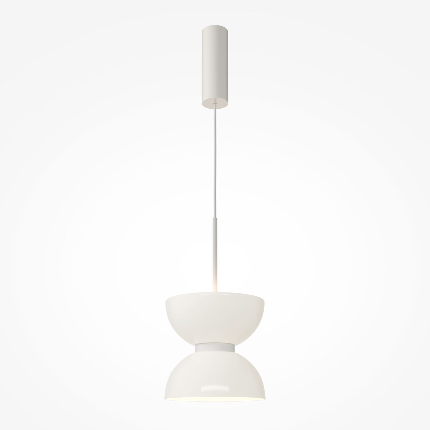 Lampe à suspendre LED métal verre D : 22 cm H : max. 350 cm Blanc