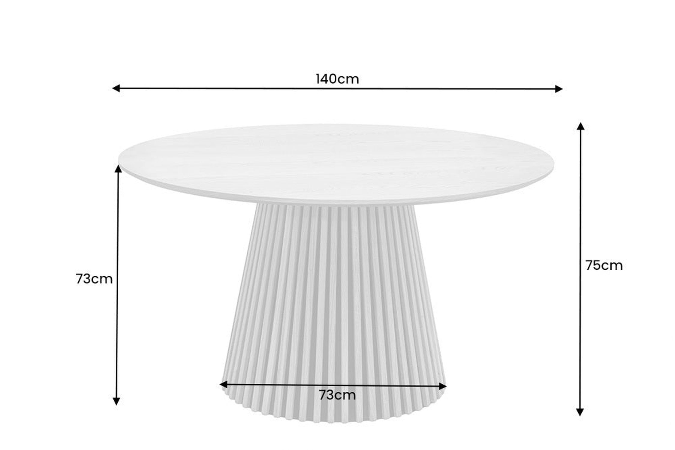 Table de salle à manger brun foncé ronde Ø 140 cm pied colonne Japandi Moebel, Tabelle, Kaffeetisch, Esstisch, Handlung