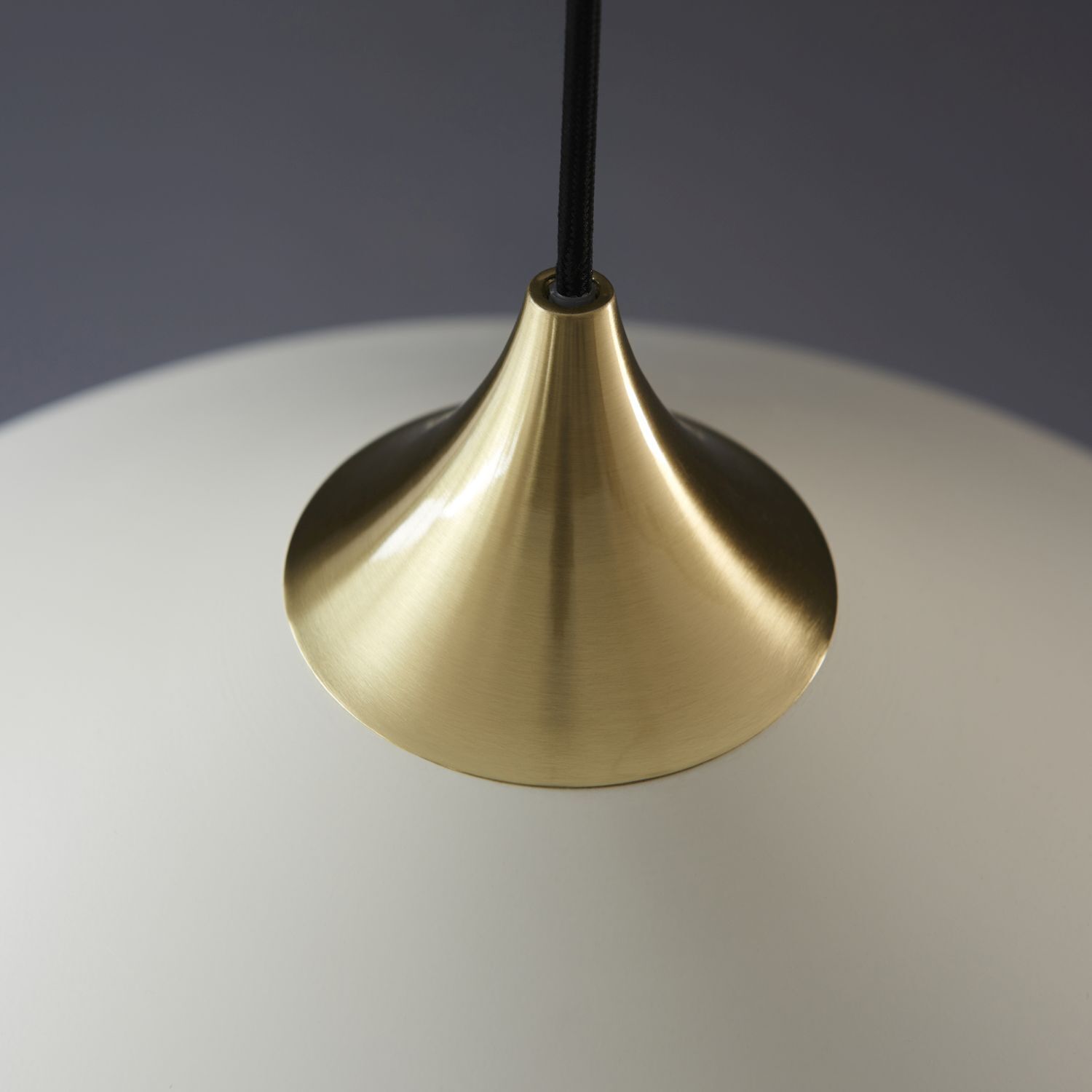 Suspension Blanc Laiton rond D : 50 cm Métal E27