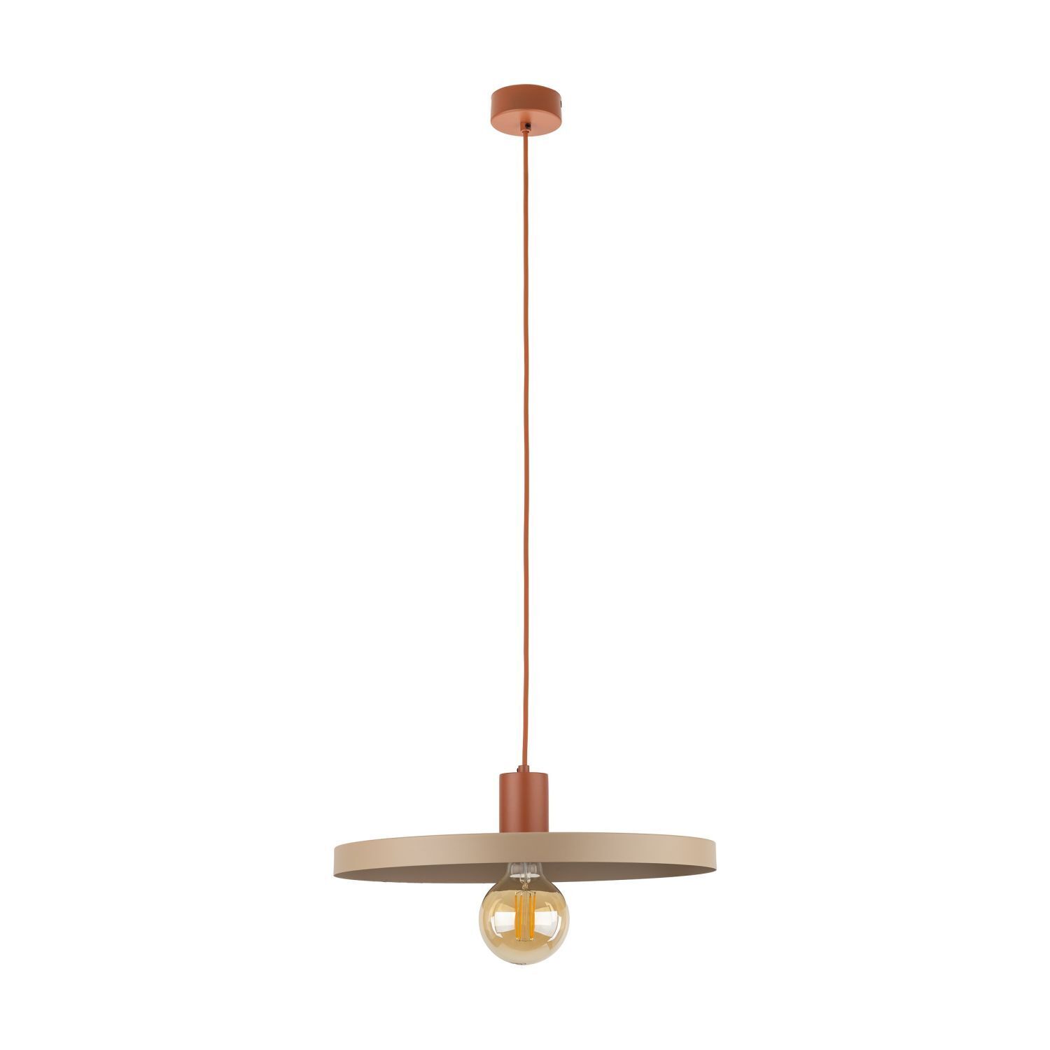 Lampe à suspendre vintage E27 Ø40 cm en rouge brique gris sable