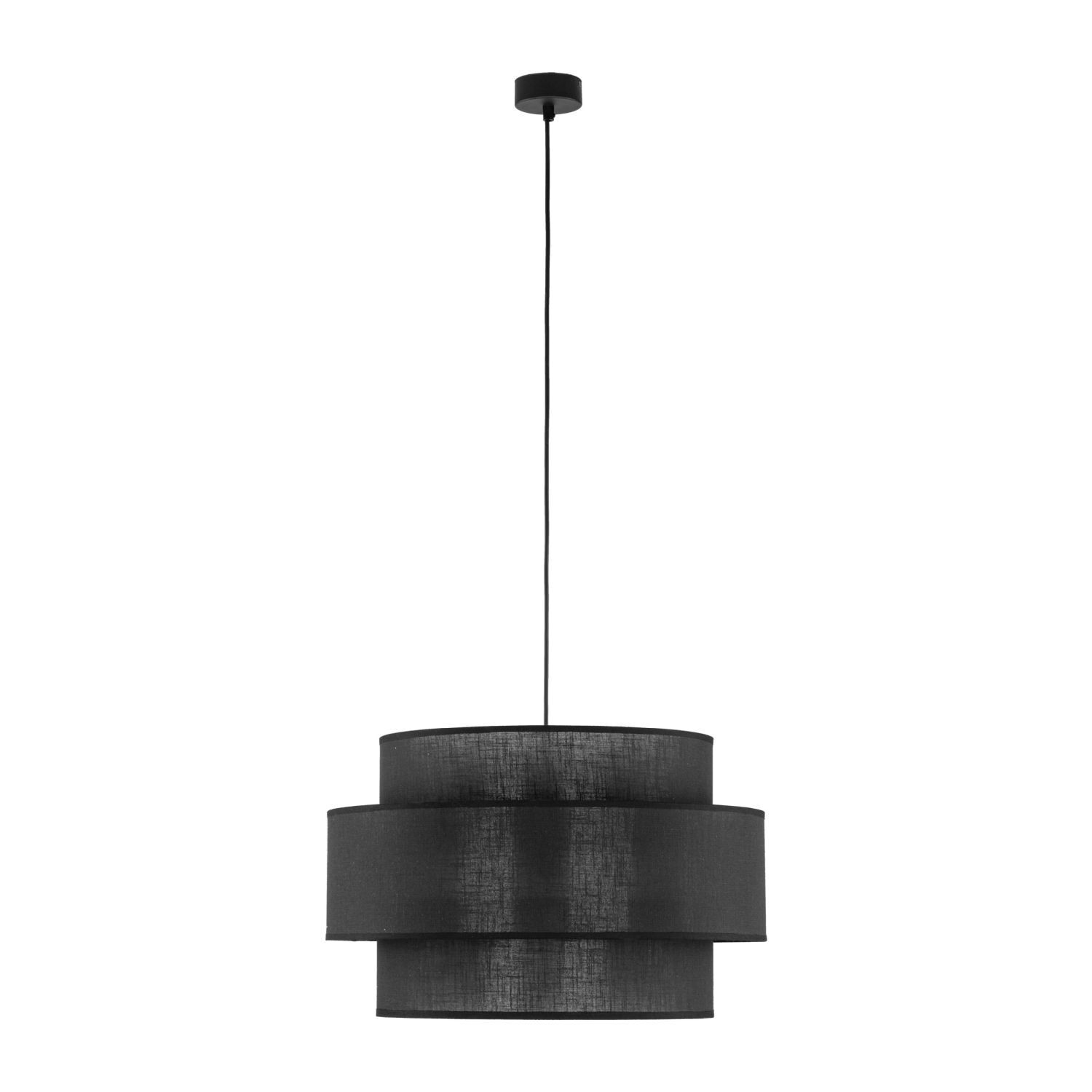 Suspension Noir Tissu Ø 50 cm H : max. 160 cm 3x E27