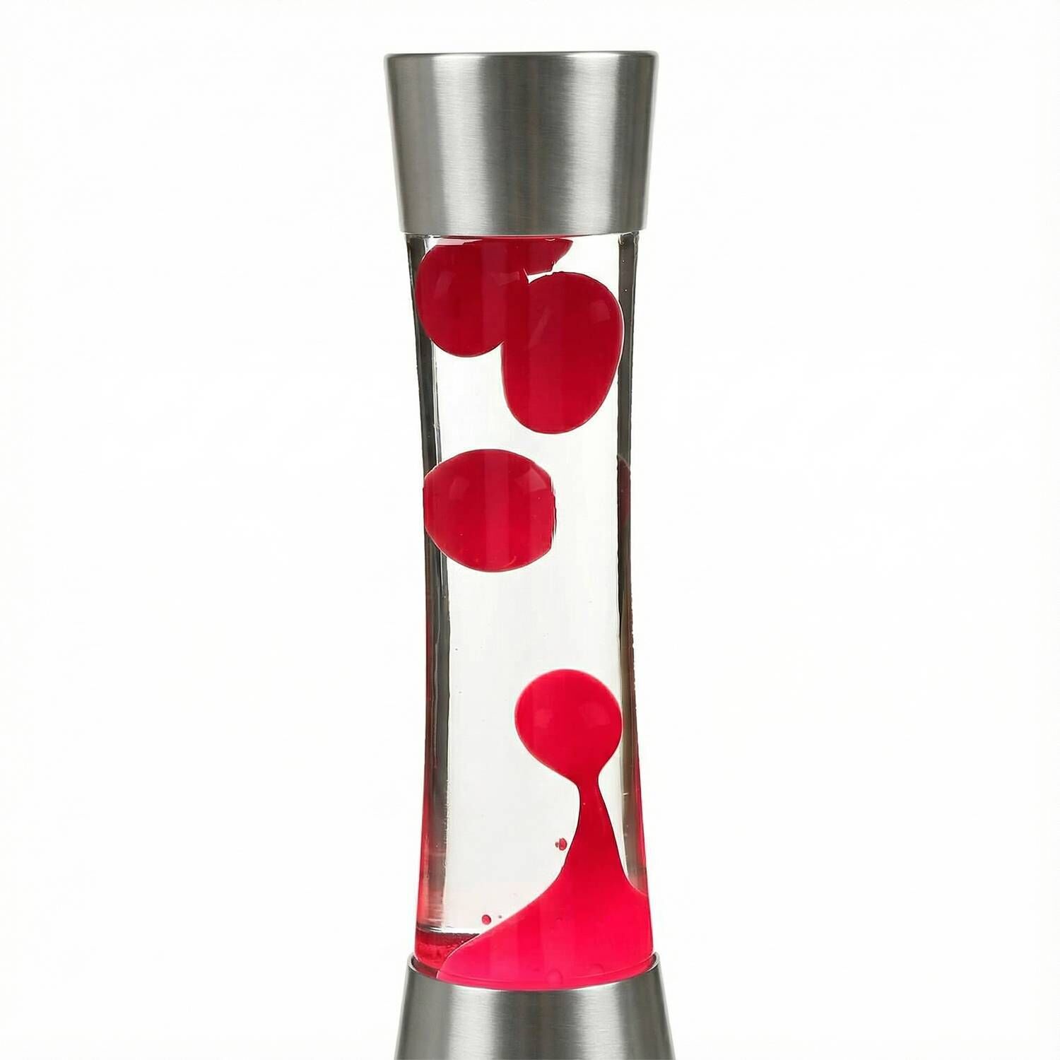 lavalampe-lava-lamp-rot-klar-gestell-silber-8 Lava-Lampe, Glas, Rot, Rot-Glas, Dekoration