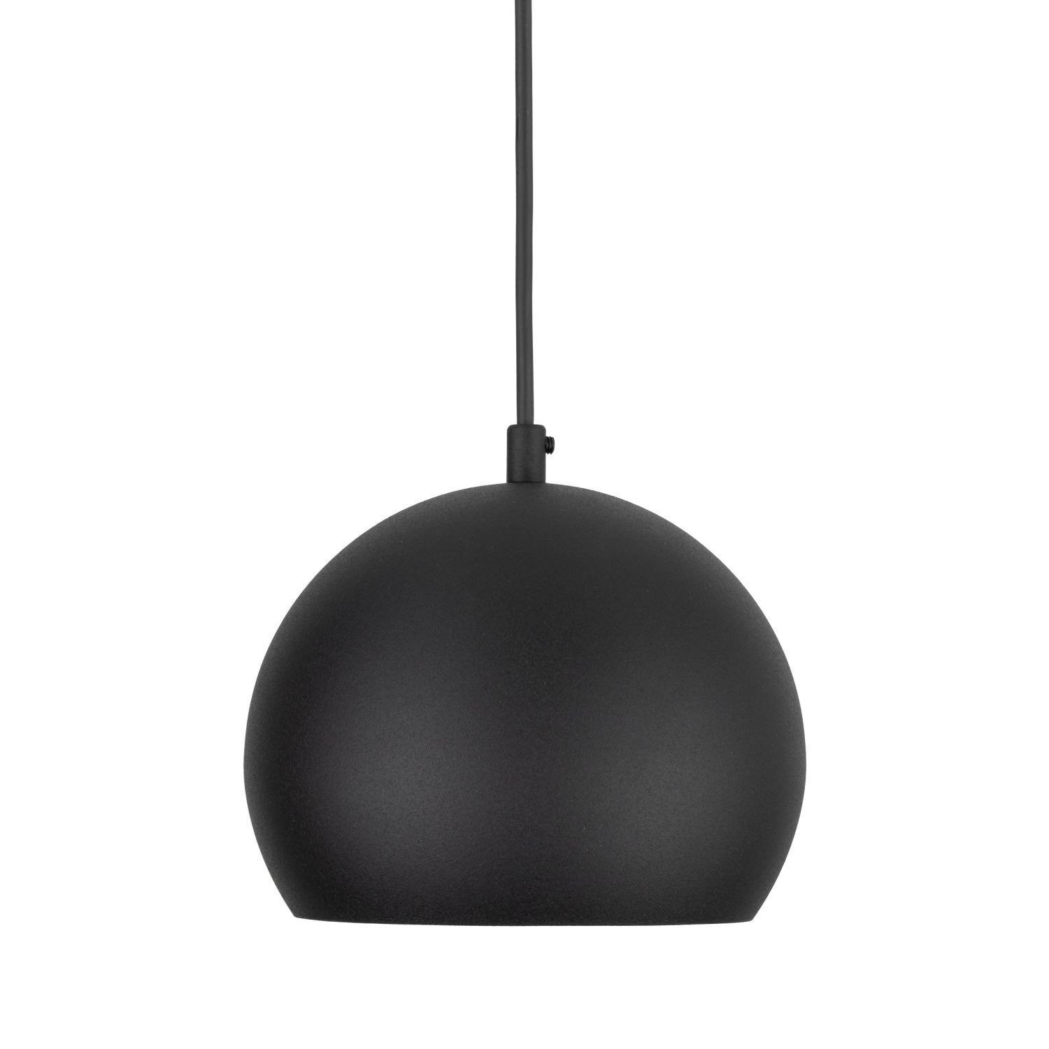 Suspension métal E27 ronde Ø 17 cm ajustable Noir Boule