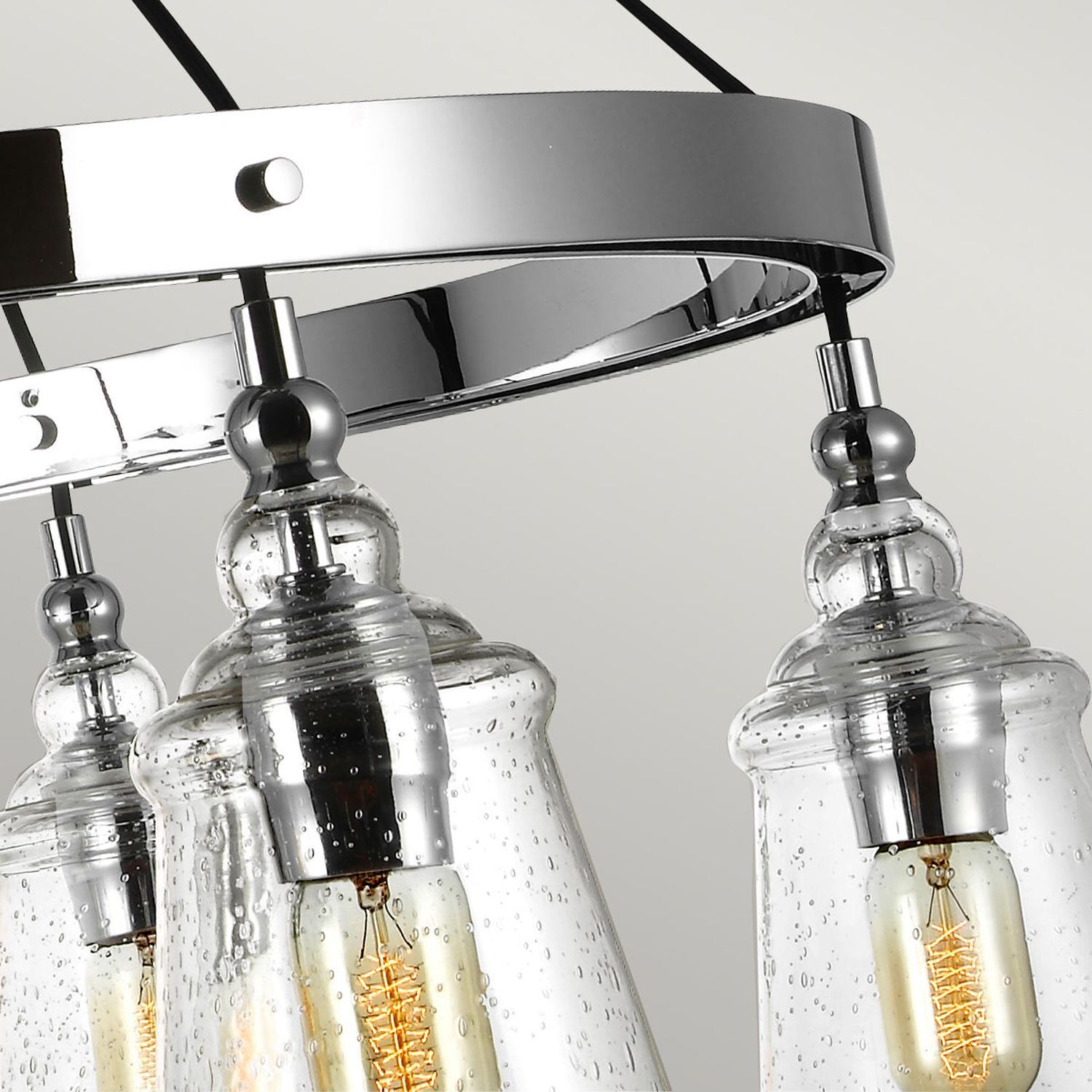 Lampe à suspendre métal verre Ø 94,3 cm H : max. 235 cm 6x E27