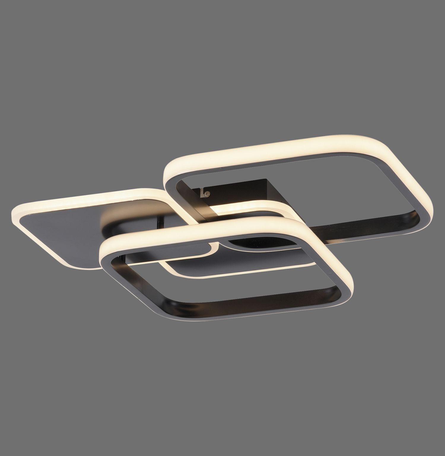 Lampe de plafonnier LED noire métal 3000 K 4700 lm élégante