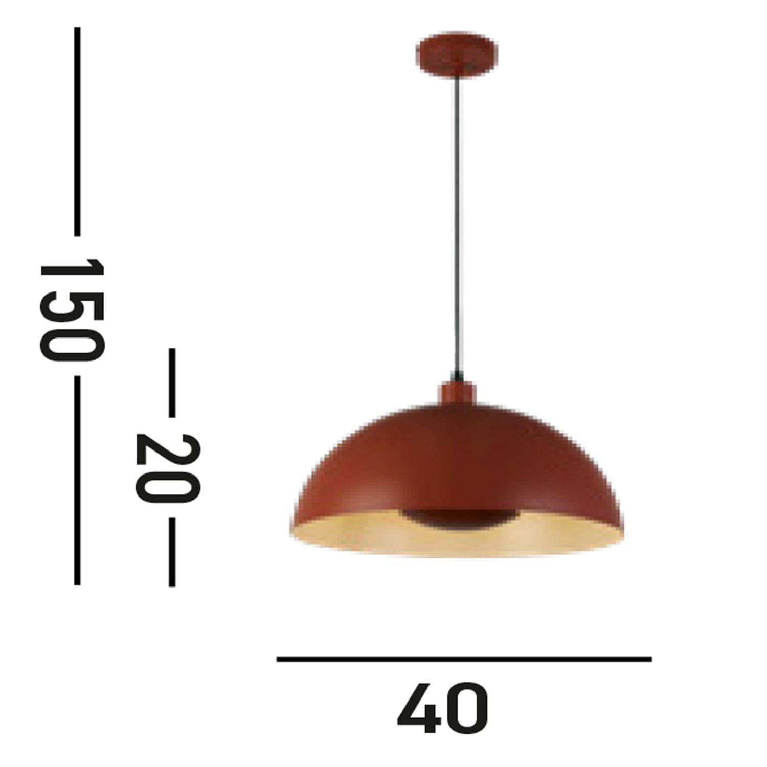 Lampe à suspendre Loft E27 jusqu'à 60 W Ø40 cm métal orange Lampe, Leuchte