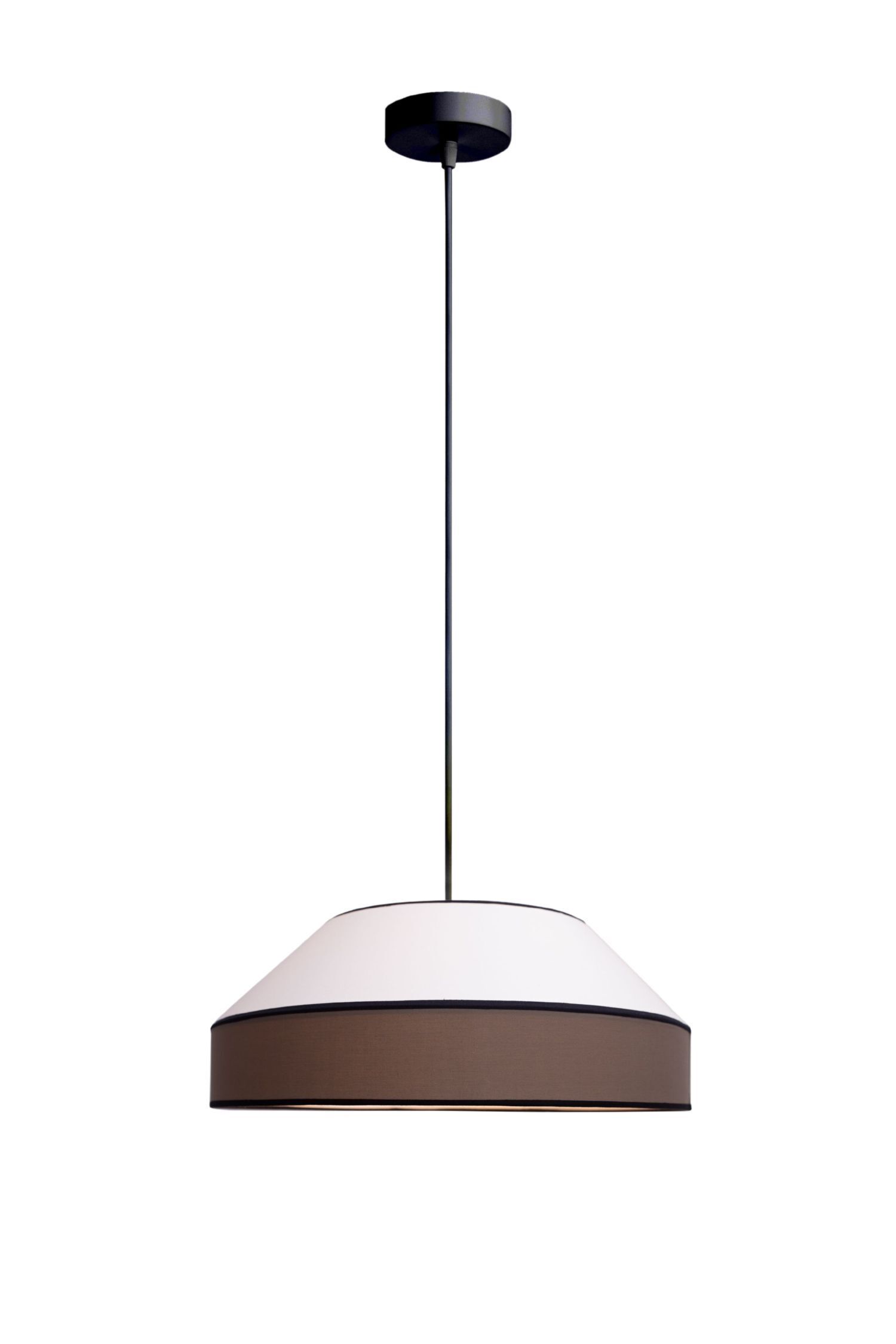 Blendarme Lampe à suspendre Tissu Noir Blanc E27 Ø45 cm