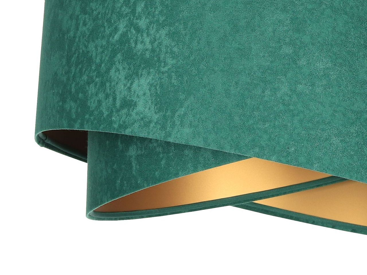 Suspension Tissu E27 rond D : 50 cm Vert Or Aspect velours