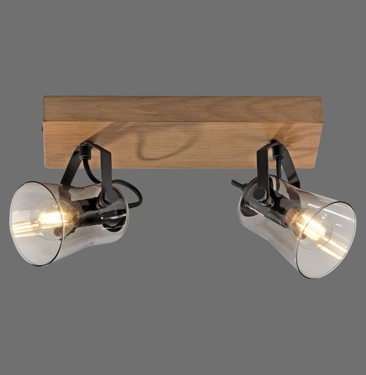 Projecteur flexible de plafond verre chêne E14 38 cm à faible éblouissement Beleuchtung, Leuchte, Lampe