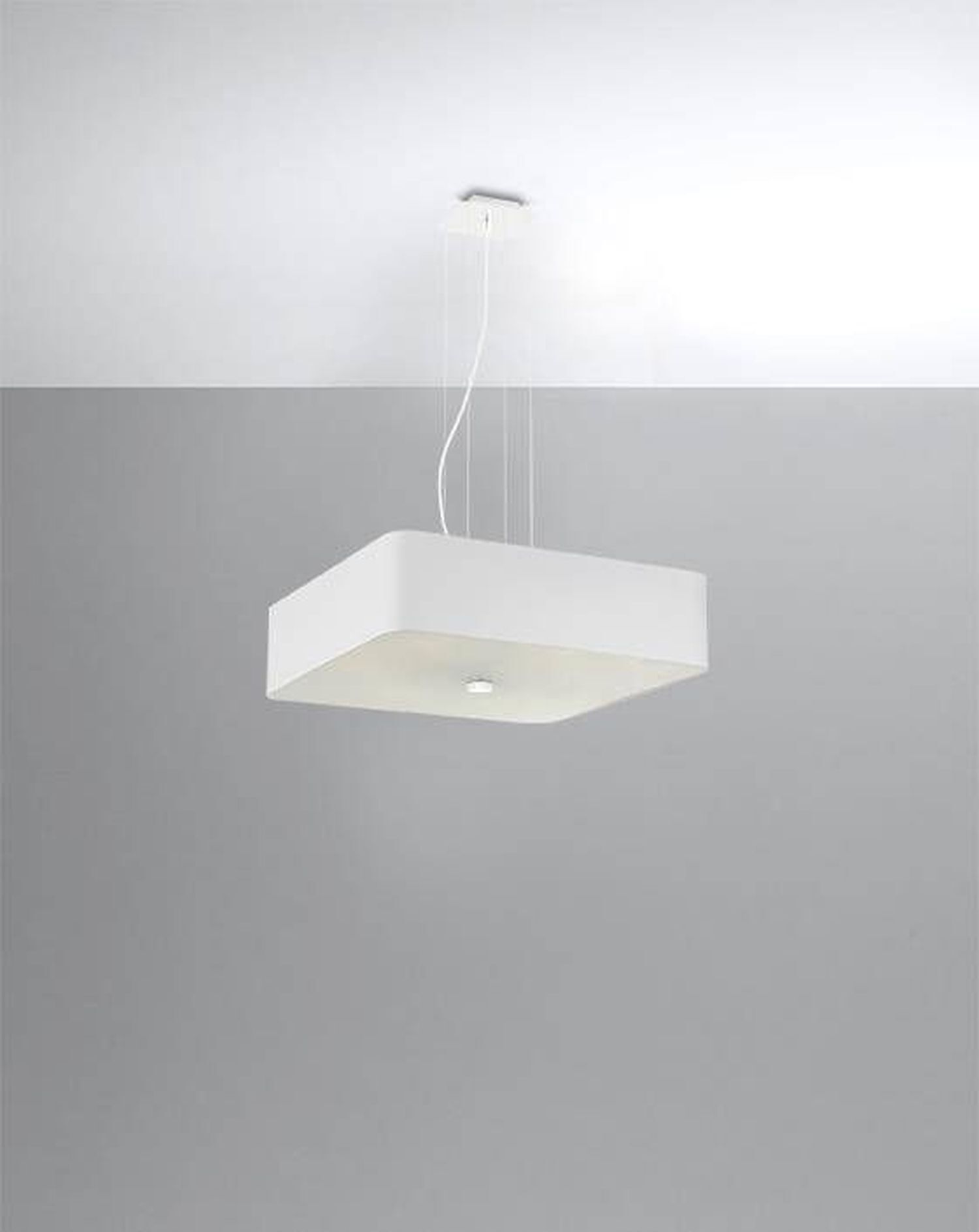 Lampe à suspendre Tissu Verre Blanc Carré Moderne faible éblouissement Deckenleuchte