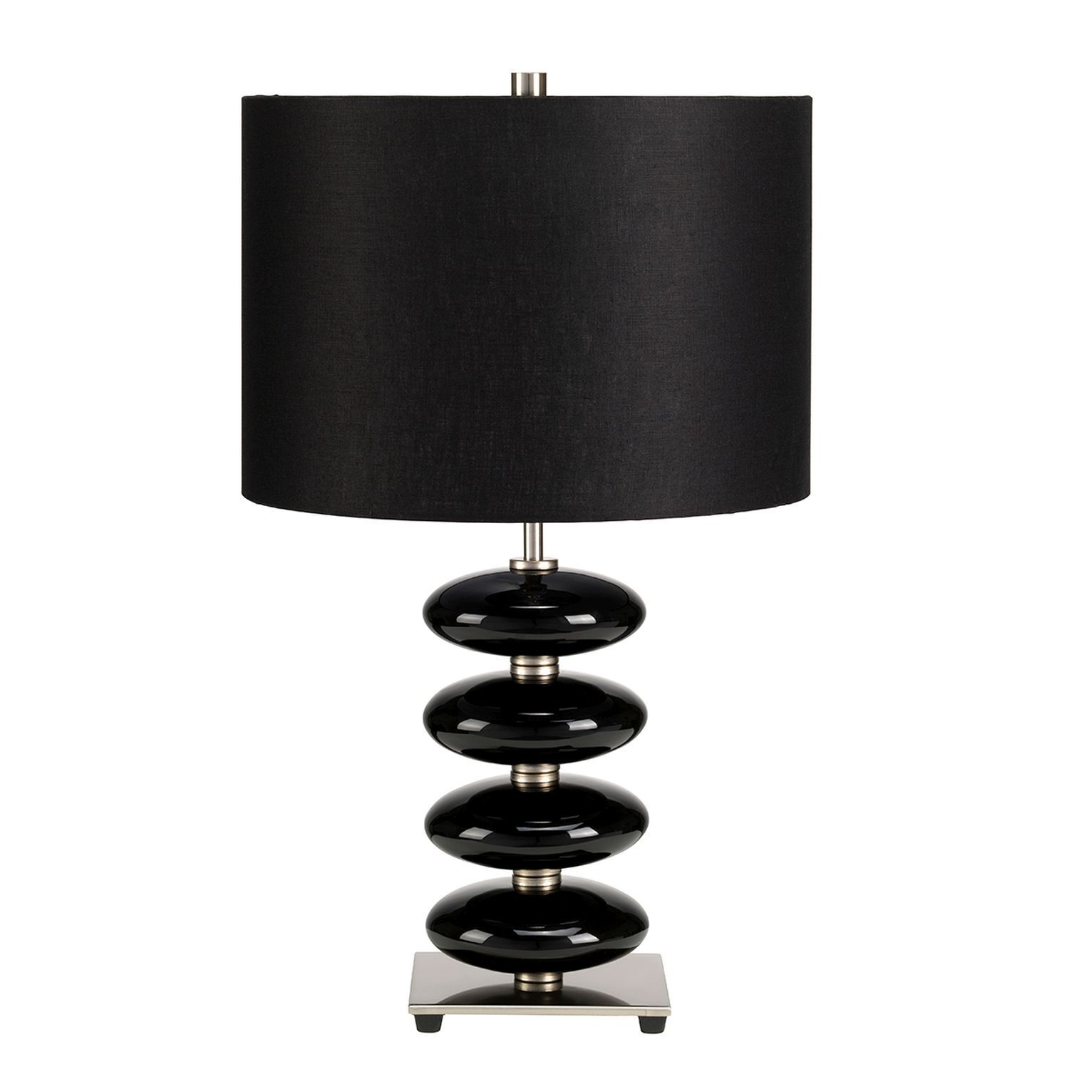 Lampe de table LAZI Noir Porcelaine H:60cm Lampe