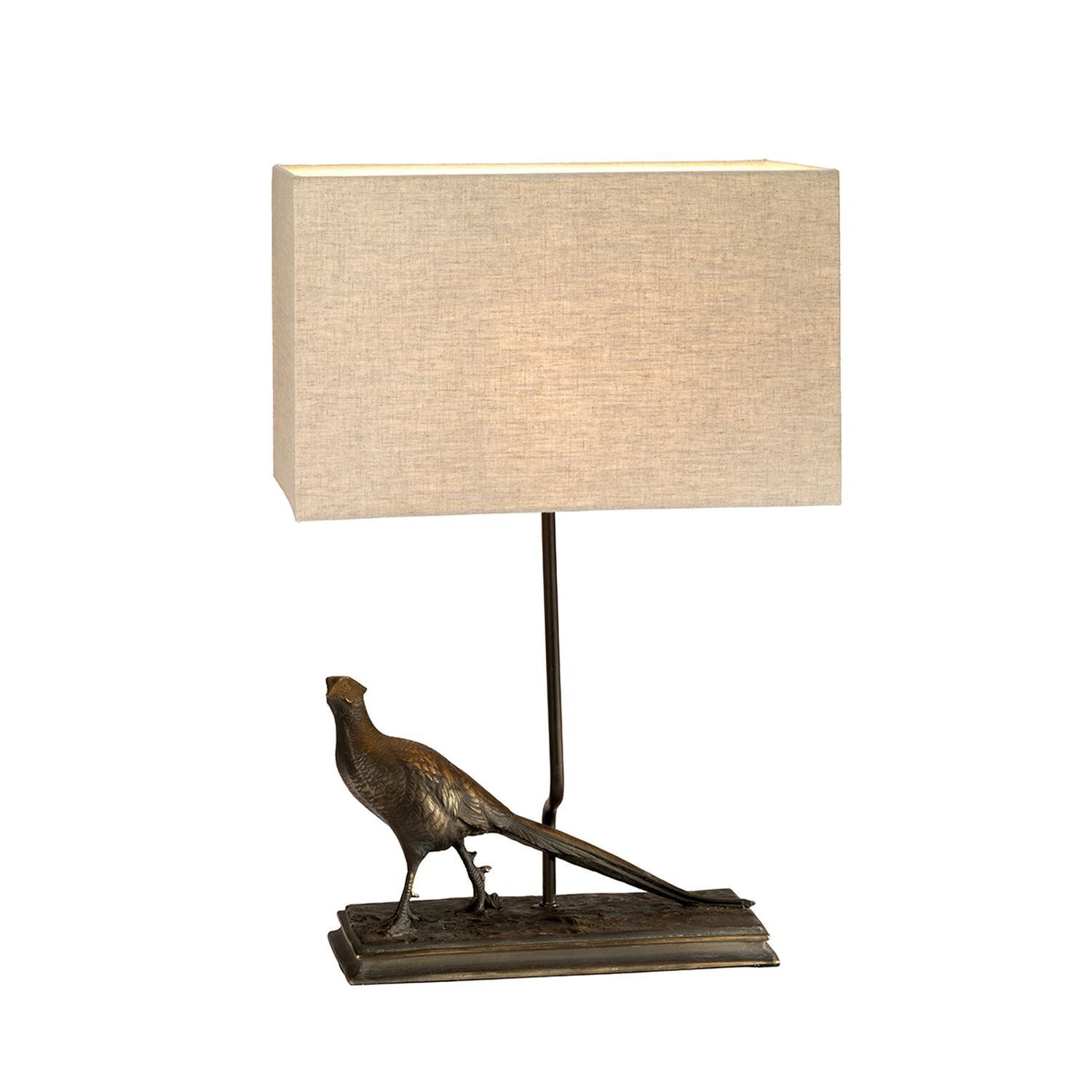 Lampe de table avec abat-jour Jute Résine en bronze antique naturel