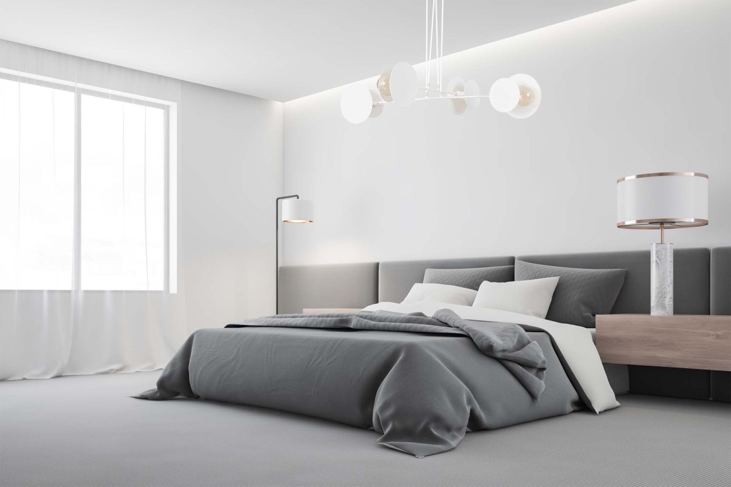 Suspension réglable Blanc Moderne 4x E27 Métal