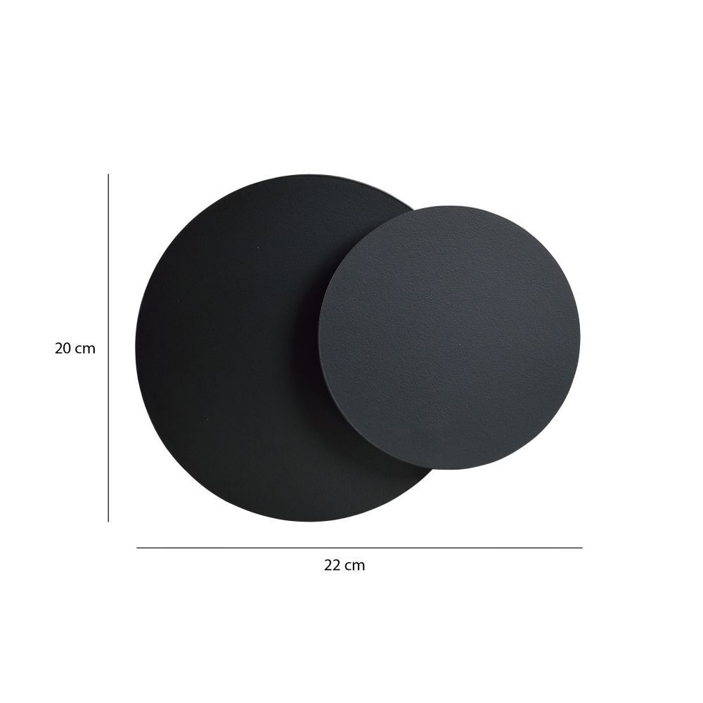 Applique murale noire ronde G9 éclairage indirect
