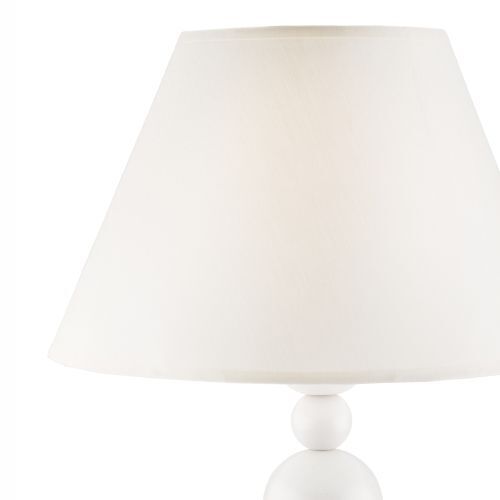 Lampe de table MADISYN Blanc Tissu H:38cm rond Campagne