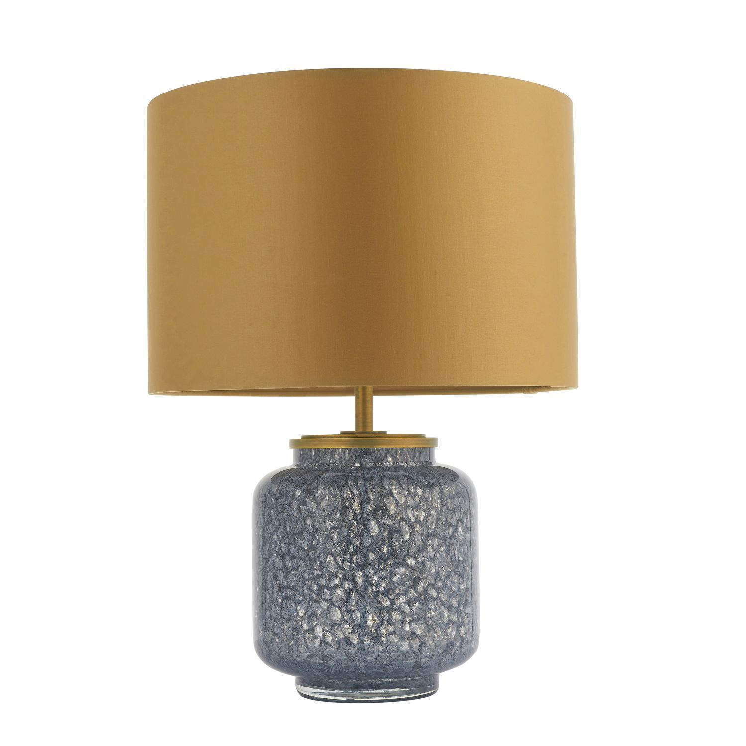 Lampe de table bleu or 48,5 cm de haut tissu verre métal E27