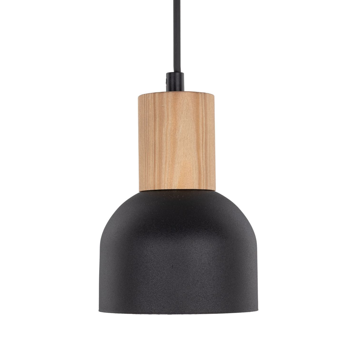 Suspension métal bois Ø 11,5 cm petit E27 Scandinave Lampe