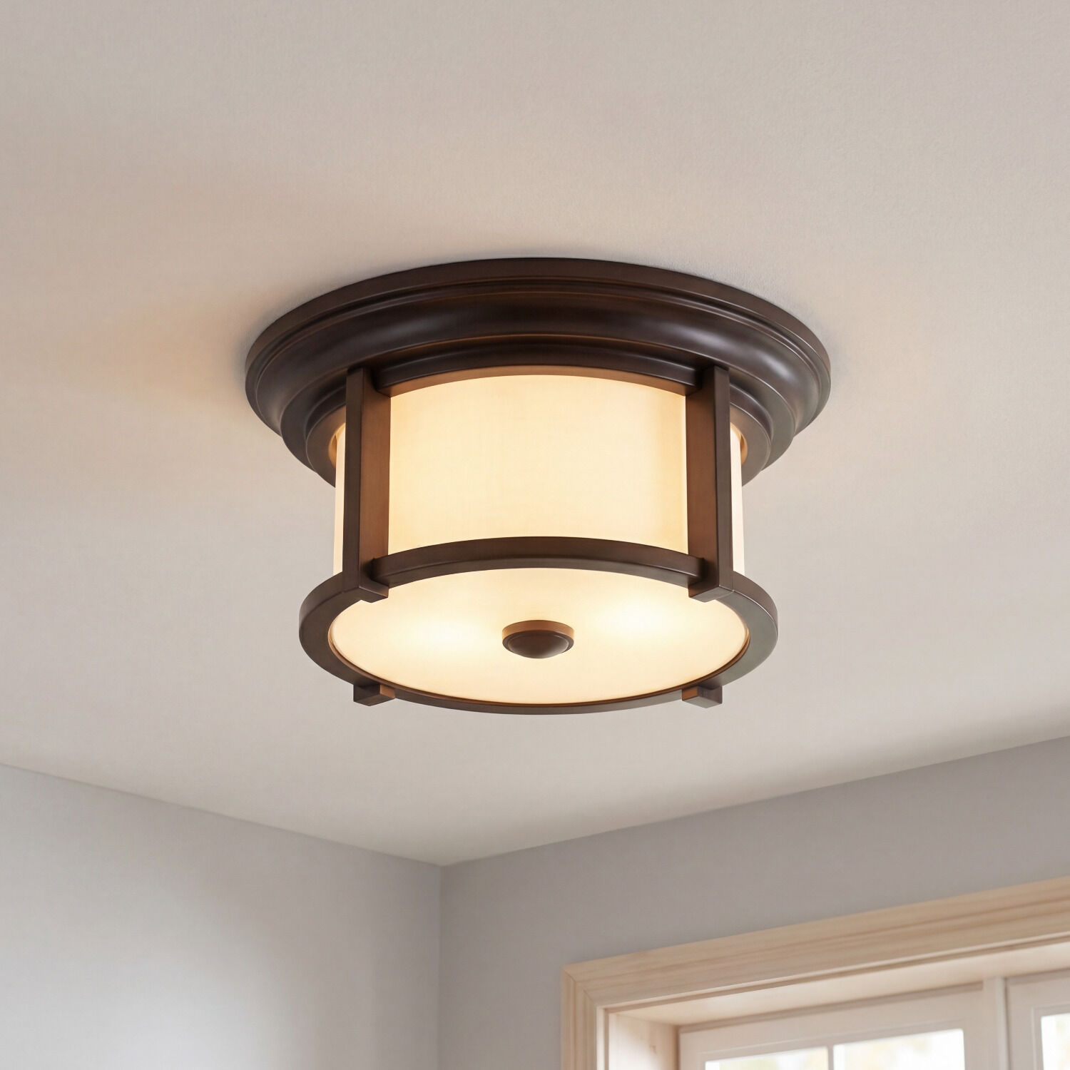 aussen-deckenleuchte-meryl-2-flammig-dunkles-bronze-creme-rustikal-vintage-07 Deckenleuchte, Wohnzimmerlampe, Beleuchtung, Rundleuchte, Metallrahmen
