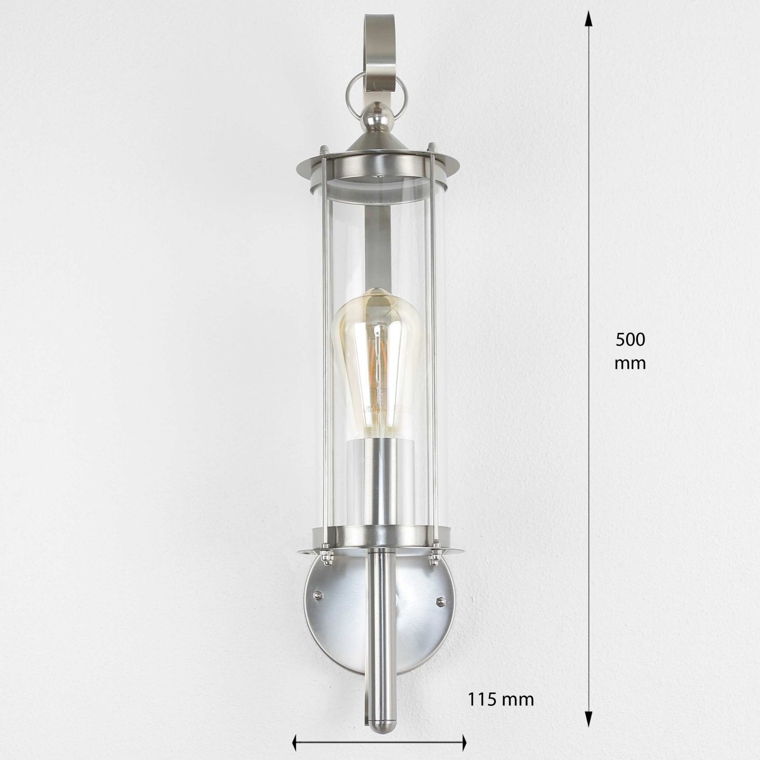 Lanterne en acier inoxydable pour le mur Lampe d'extérieur Leuchte, Lampe