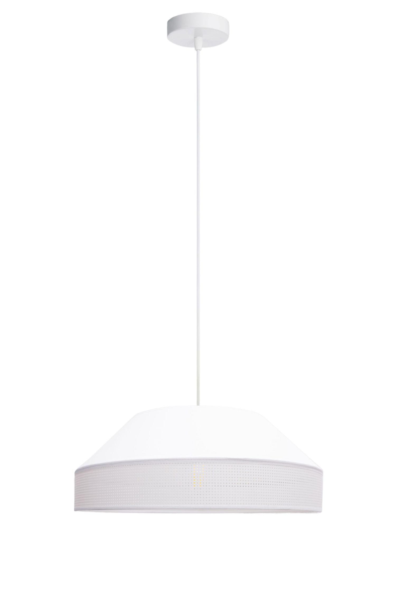Suspension blanche tissu anti-éblouissant confortable L:45 cm E27 Lampe
