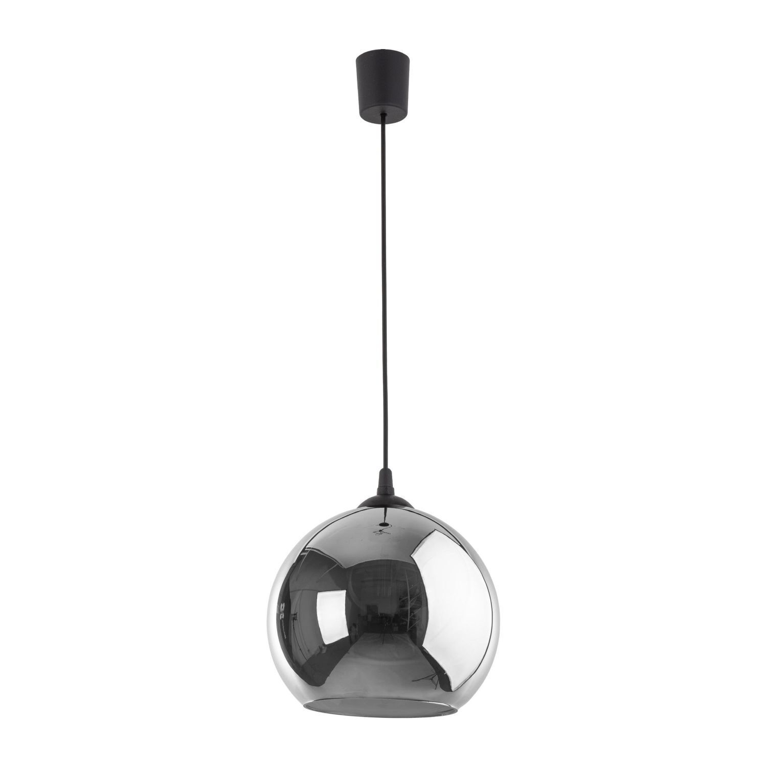 Suspension ronde Ø 30 cm Noir Gris Boule Verre E27