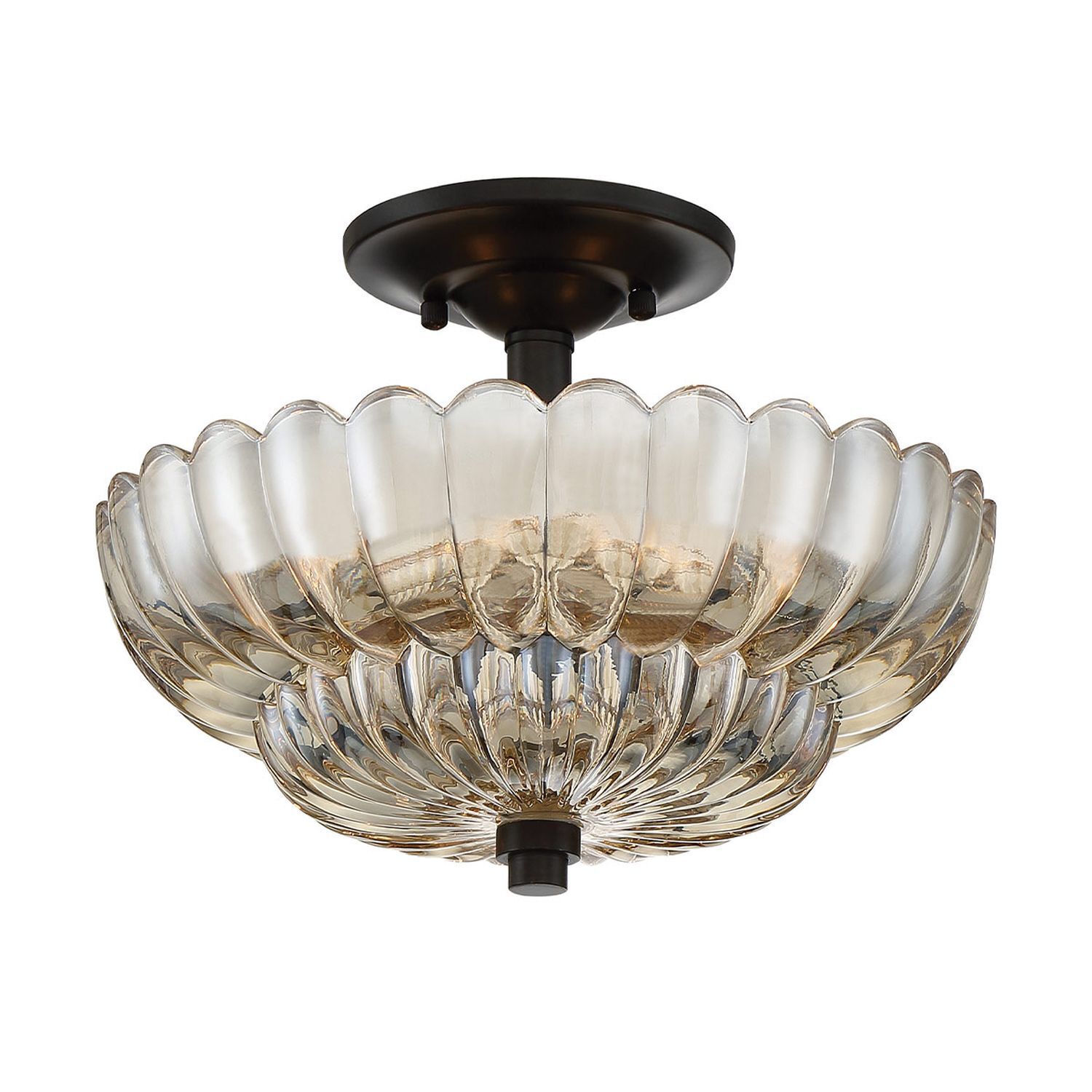 Lampe de plafonnier verre fumé D : 29,7 cm E14 3-flamme