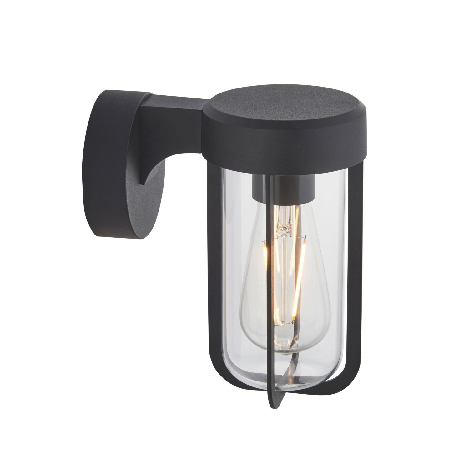 Applique extérieure noir alu verre IP44 H : 20,8 cm petit E27