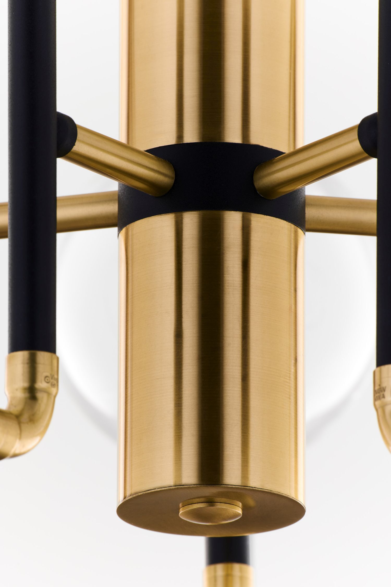 Plafonnier XXL métal verre noir or 83 cm 4-flmg