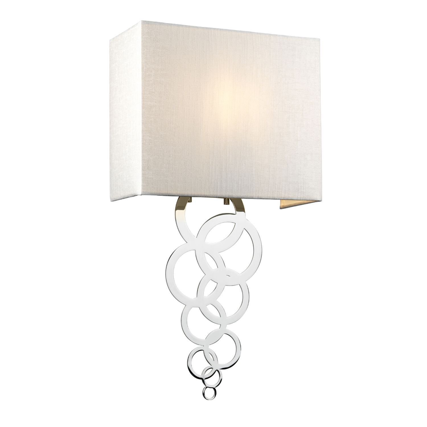 Applique Up Down E27 Crème Chrome Tissu Métal