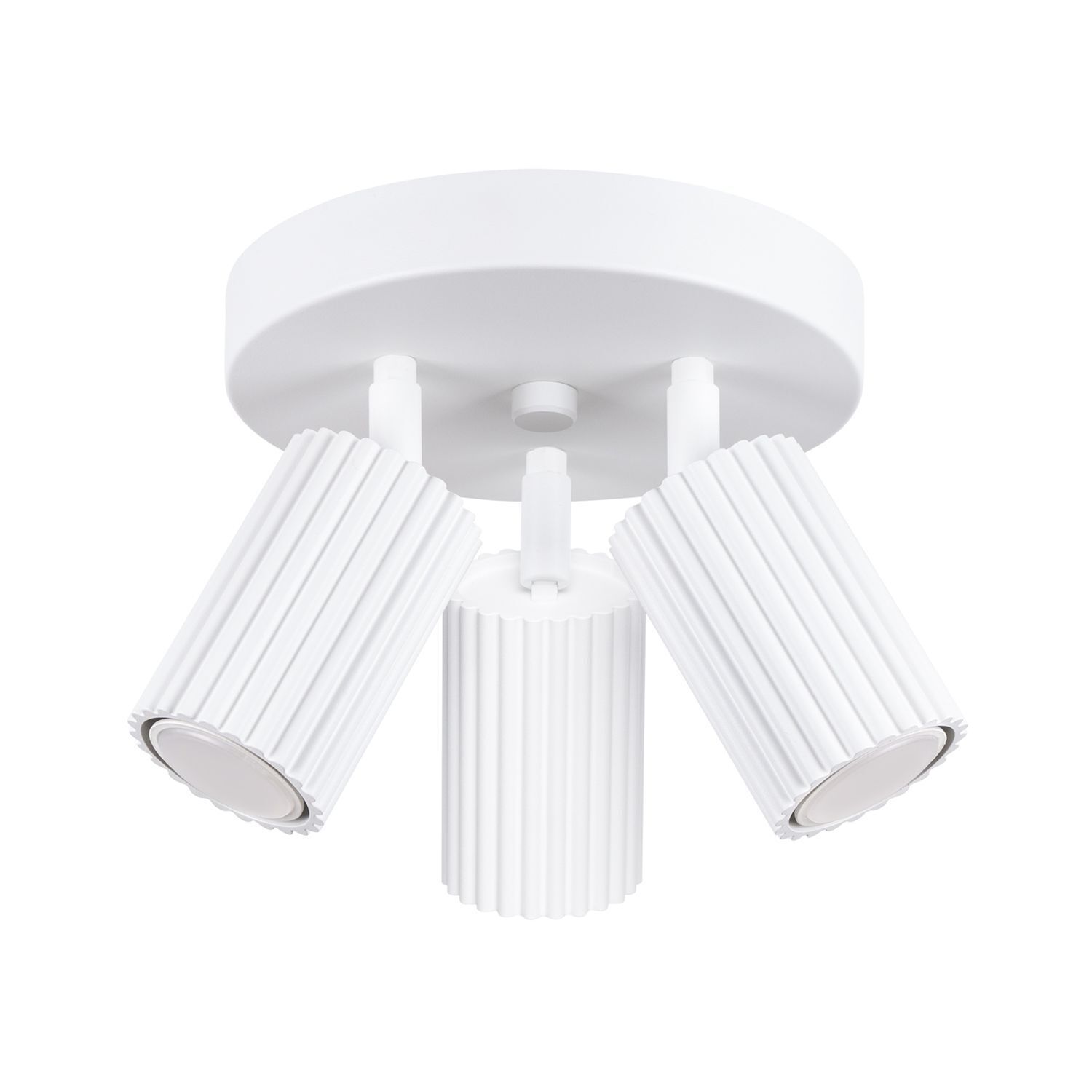 Projecteur de plafond 3 flammes GU10 rond Ø 19,5 cm petit blanc BERTA