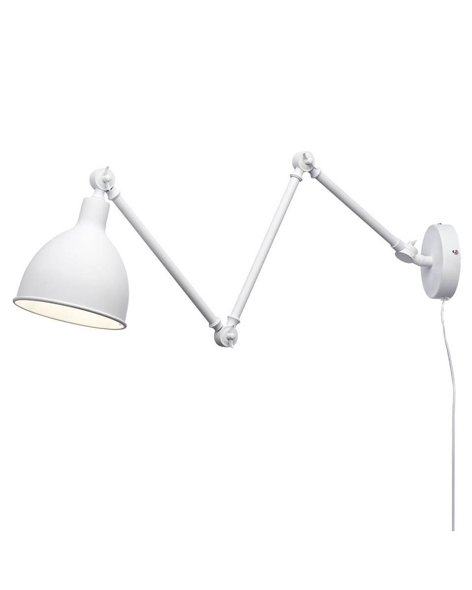 Applique avec fiche et câble Métal Blanc réglable