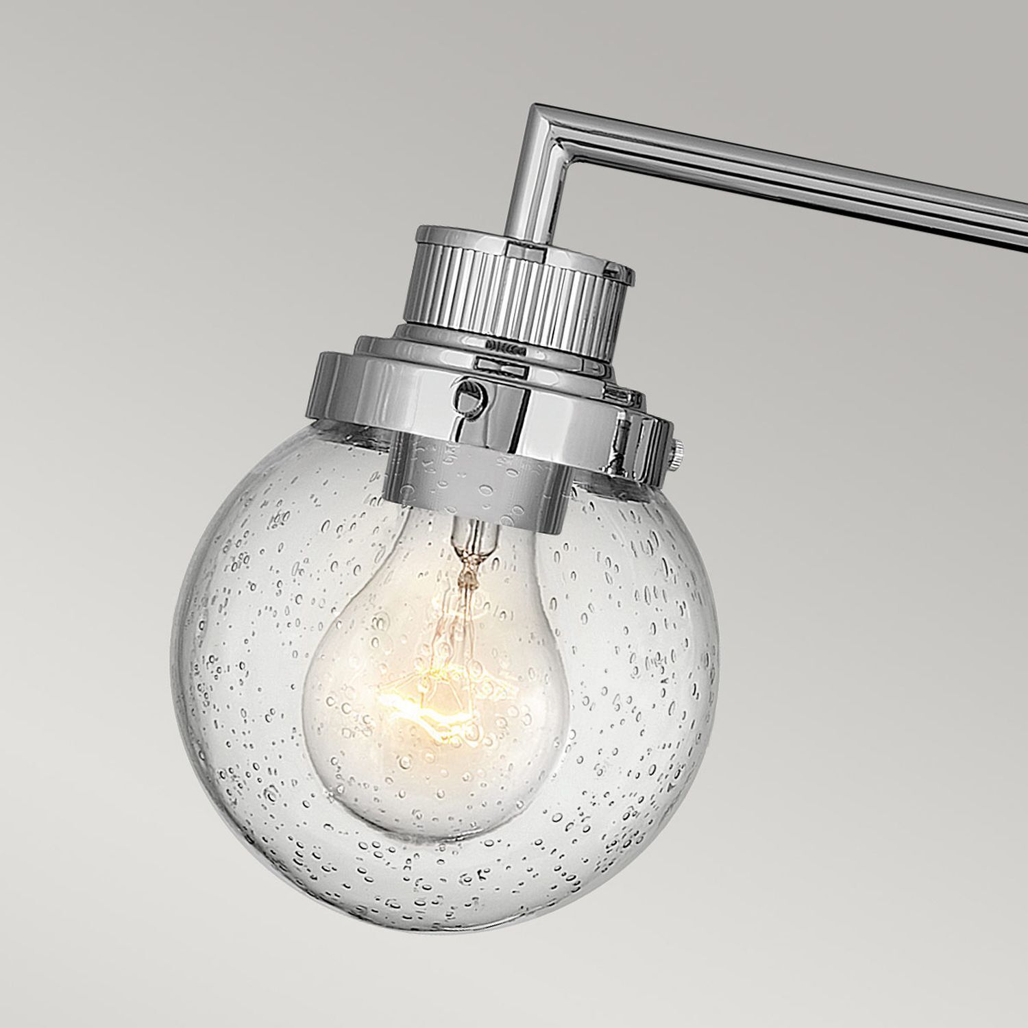 Badlampe Wand Metall Glas E27 IP44 B: 61,5 cm Chrom ZOFIA Glühbirne, Schema-Lampe, Beleuchtung, Glaskörper, Spannungsarm