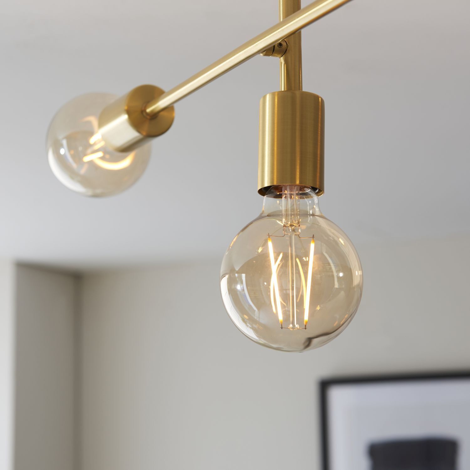 Lampe de plafonnier en métal L : 53 cm en laiton rétro pour 5x E27