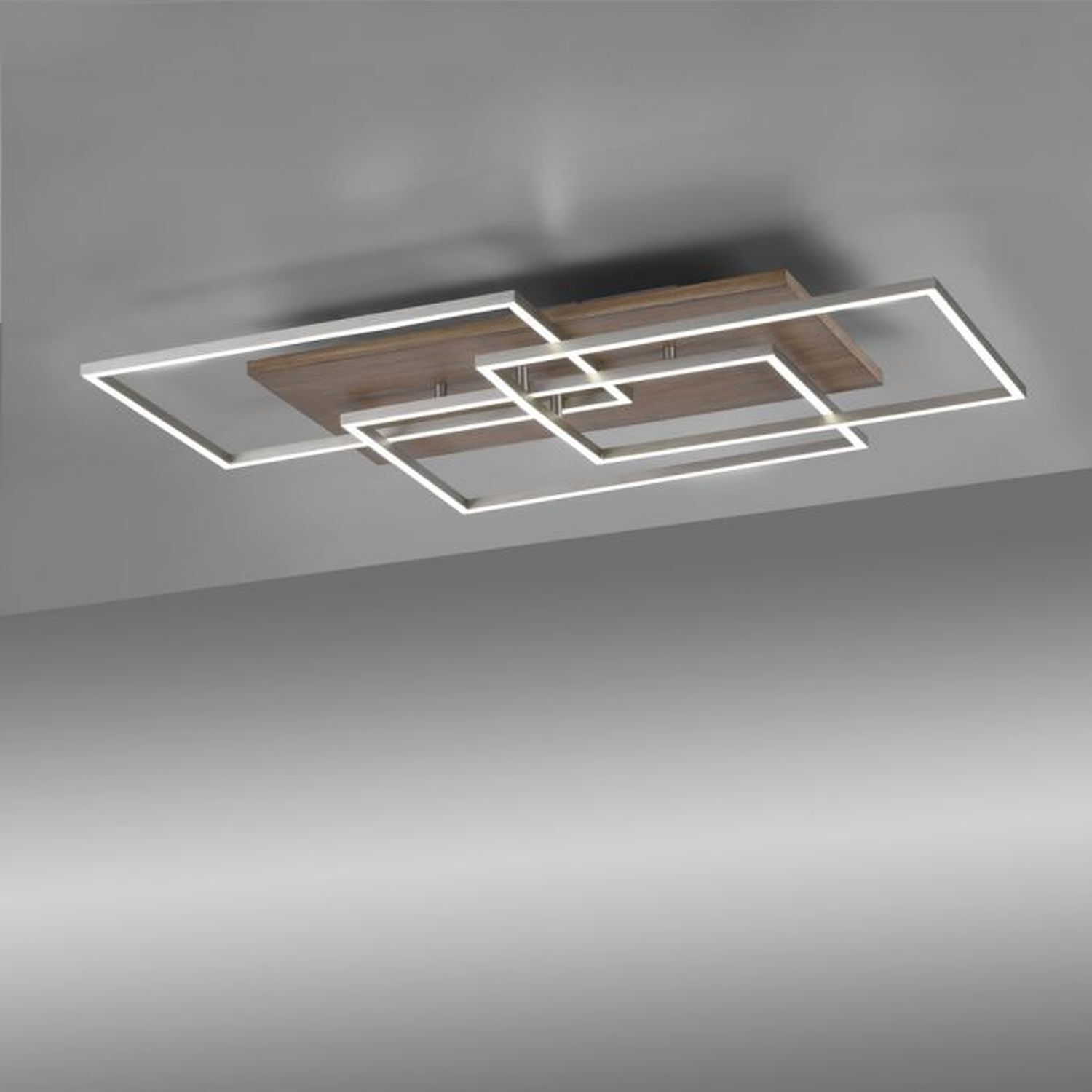 Confortable Lampe de plafonnier LED en bois L:82 cm 4320 lm dimmable Deckenleuchte