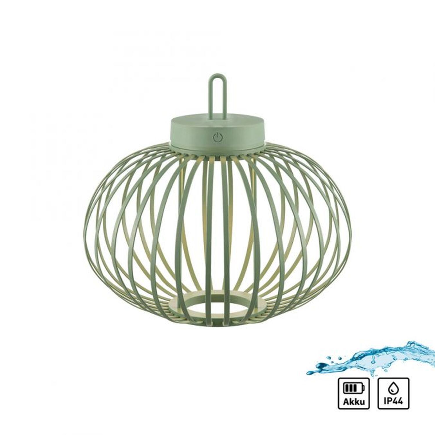 Lampe de table LED rechargeable IP44 Vert dimmable Touch 33 cm