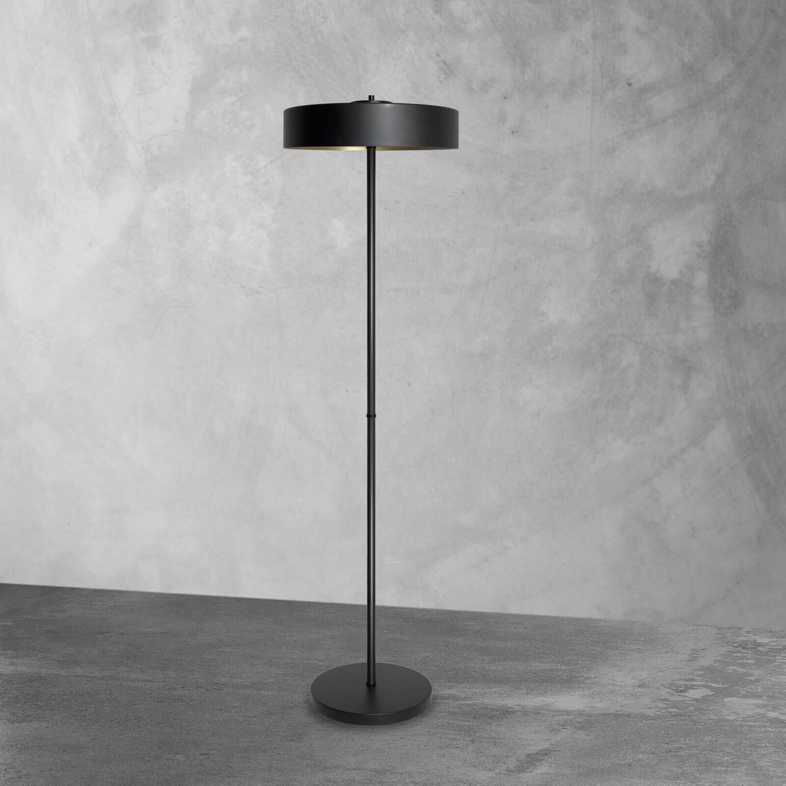 Lampadaire petit 148,5 cm laiton fer en noir or