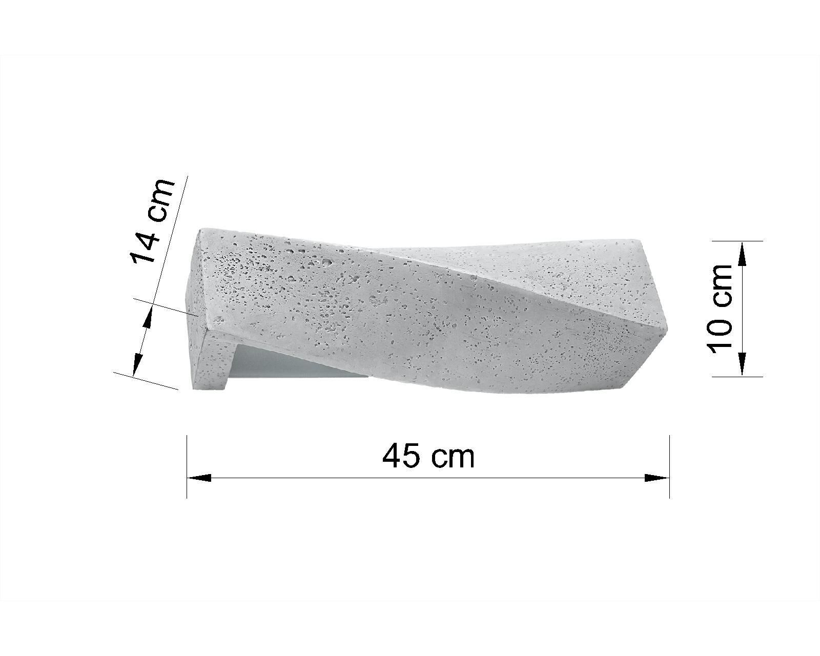 Applique béton SHANEY allongée L:45cm 2x E27 Moderne Keil