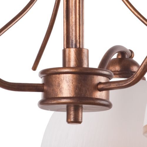 Lampe à suspendre brune en métal 3-flmg Art Nouveau élégant