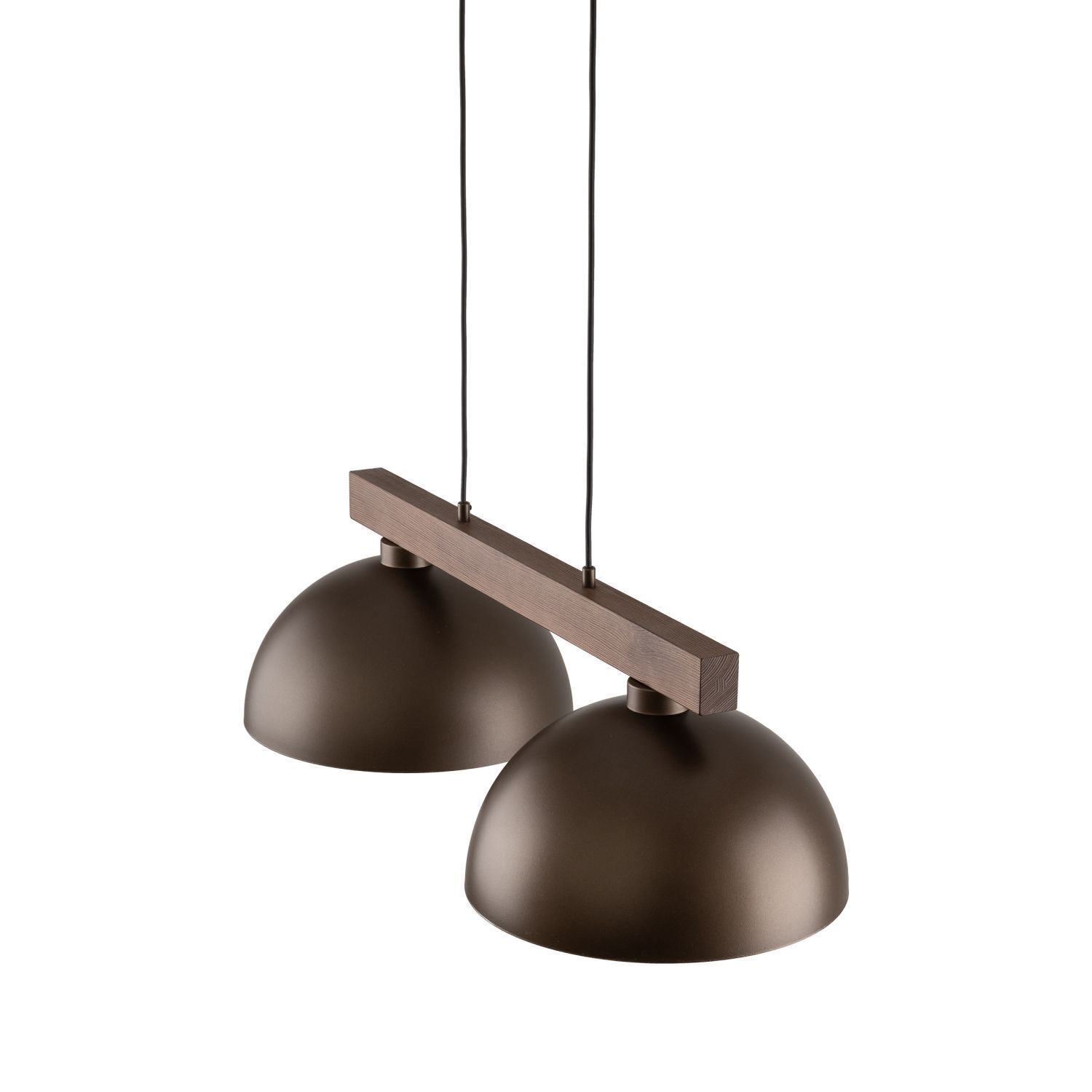 Suspension Marron Métal Bois L : 83 E27 2 flammes