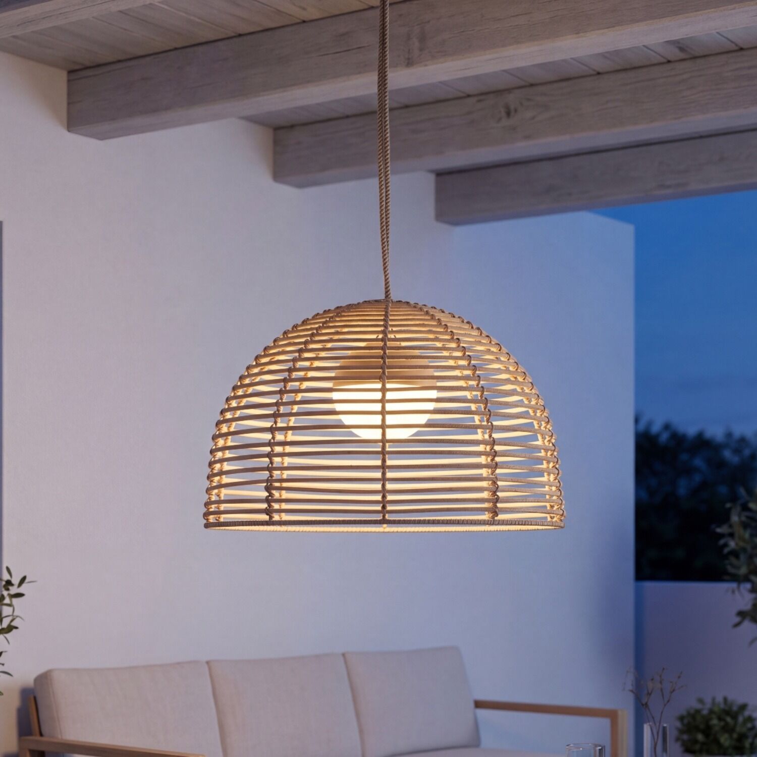 le110908-haengeleuchte-terrasse-balkon-garten-aussen-skandinavisch-boho-01 hängelampe, pfadloses-palmblatt-design, rattan, echtmaterial, wohnzimmerbeleuchtung