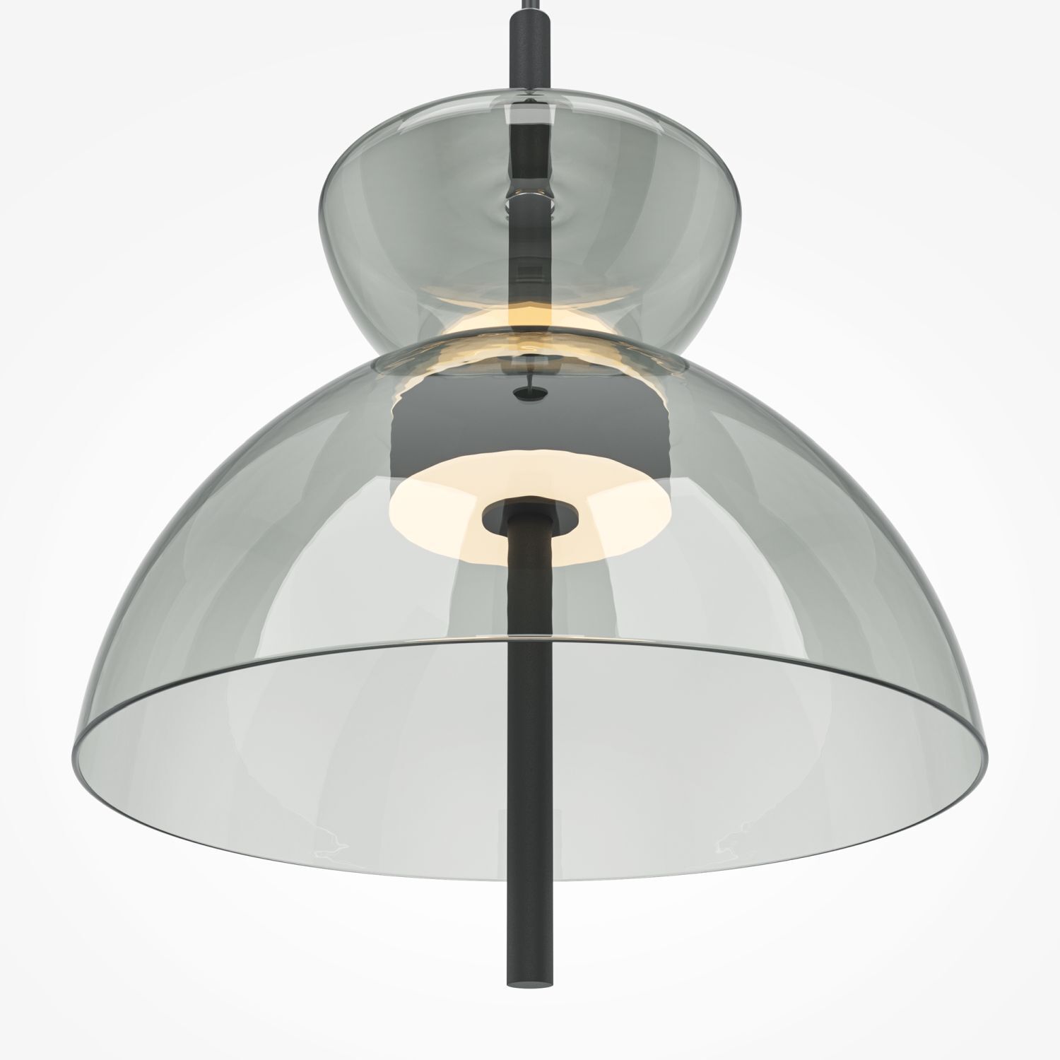 Suspension LED métal verre fumé H : max. 348 cm BRUNO
