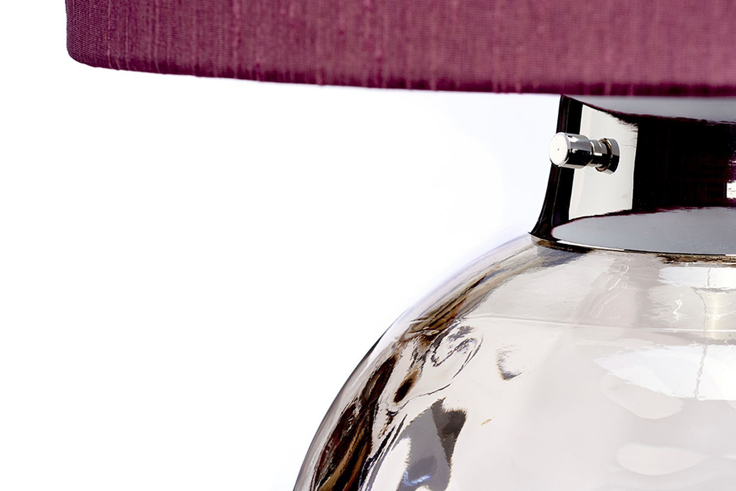 Lampe de table Rouge Gris E27 55,5 cm Verre Tissu Classique